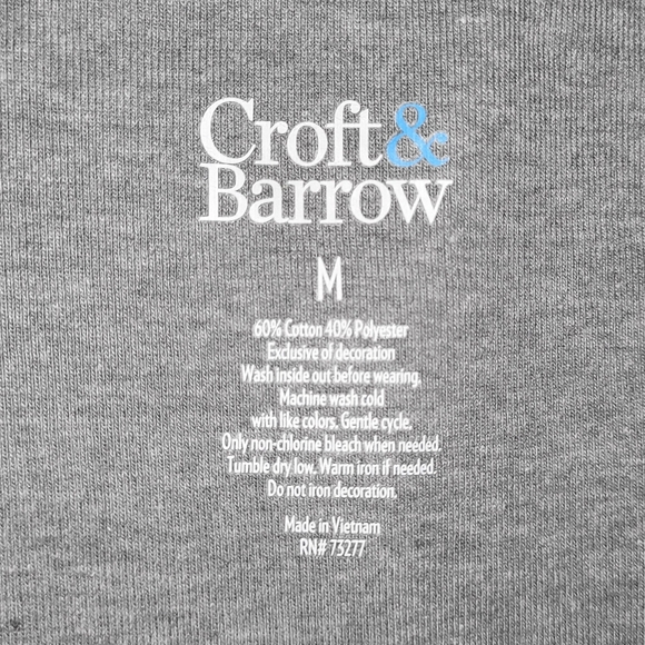 M | Croft & Barrow | 3/4 Sleeve Embroidered Top - Picture 4 of 6